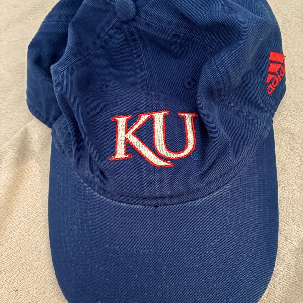adidas Navy Blue KU Embroidered Cap with Red Accents